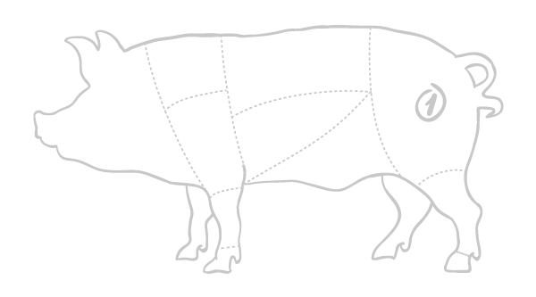 disegno parte del maiale culatello